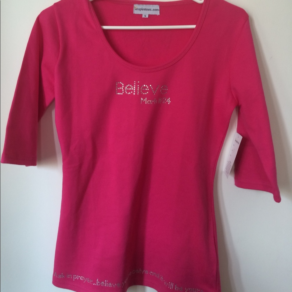 Tee shirt with enbellished bible verse
