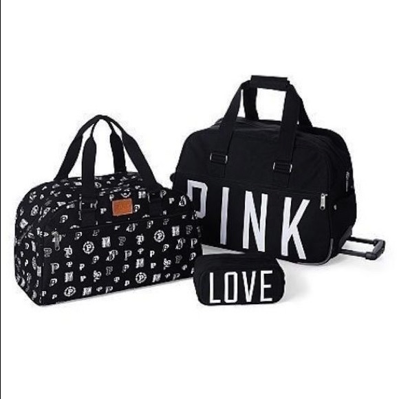 PINK Victoria's Secret Accessories - Victoria's Secret pink 2 piece luggage set