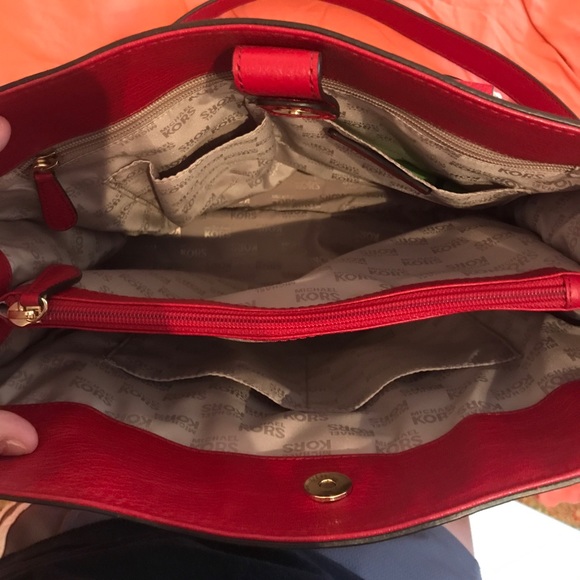 Michael Kors Red Studded purse - Picture 5 of 5