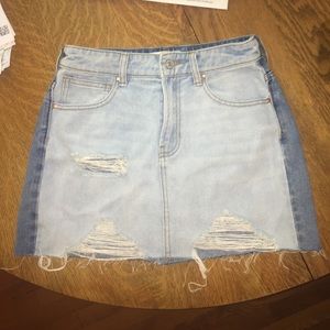 Two toned denim skirt