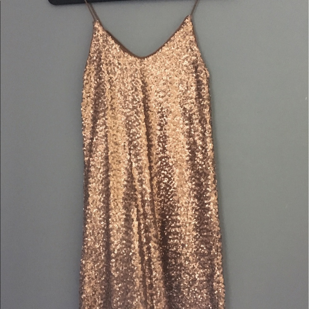 Golden sequin dress