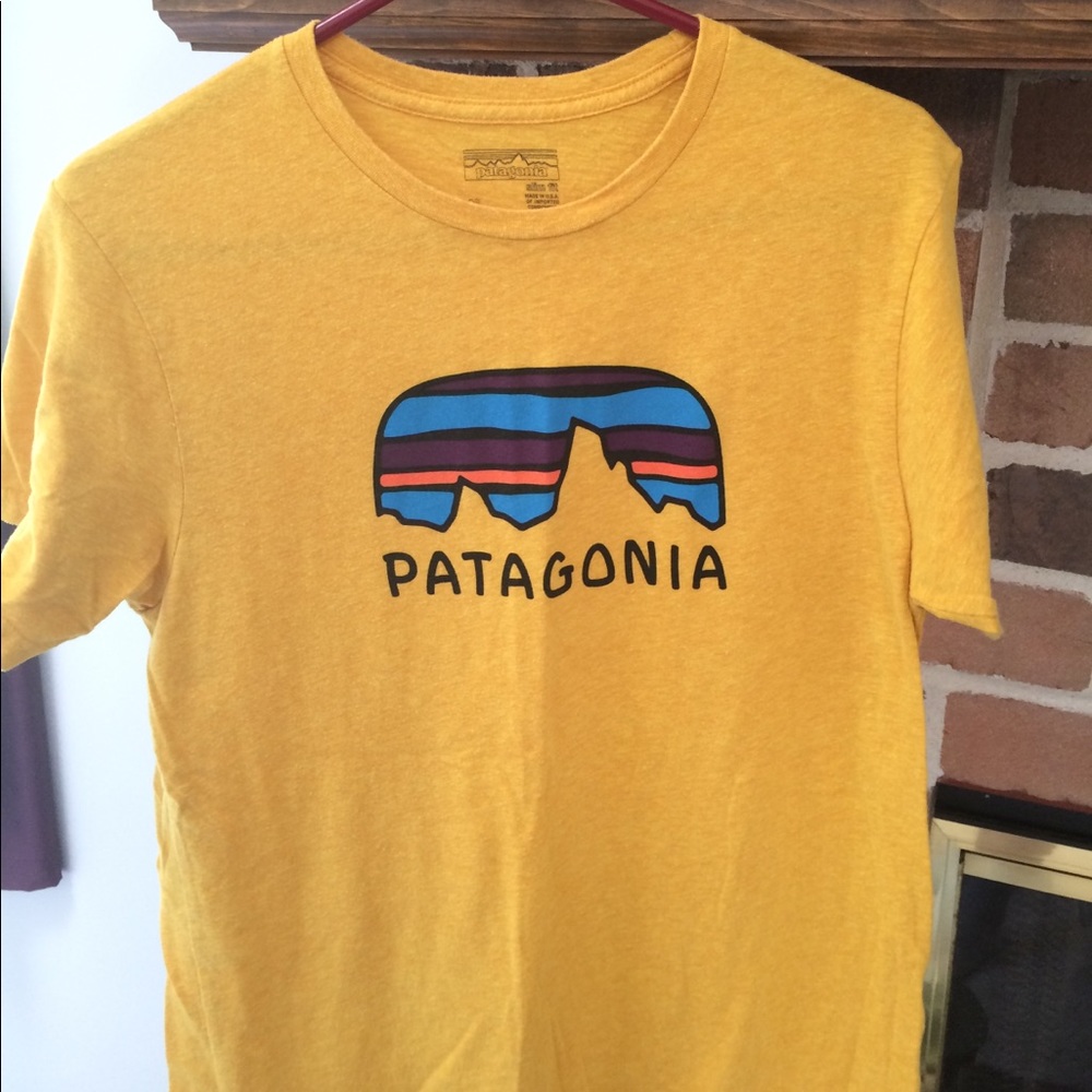 Patagonia TriBlend Mountain Range Yellow Tee