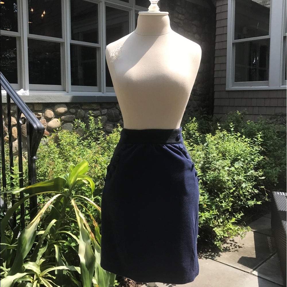 Silence + Noise Color Block Pencil Skirt w Buttons