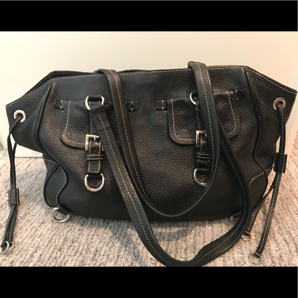 Lightly used black leather Prada pocketbook