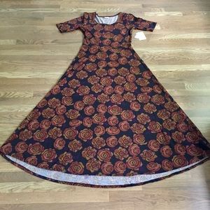 LuLaRoe Ana Dress Disney Roses NWT