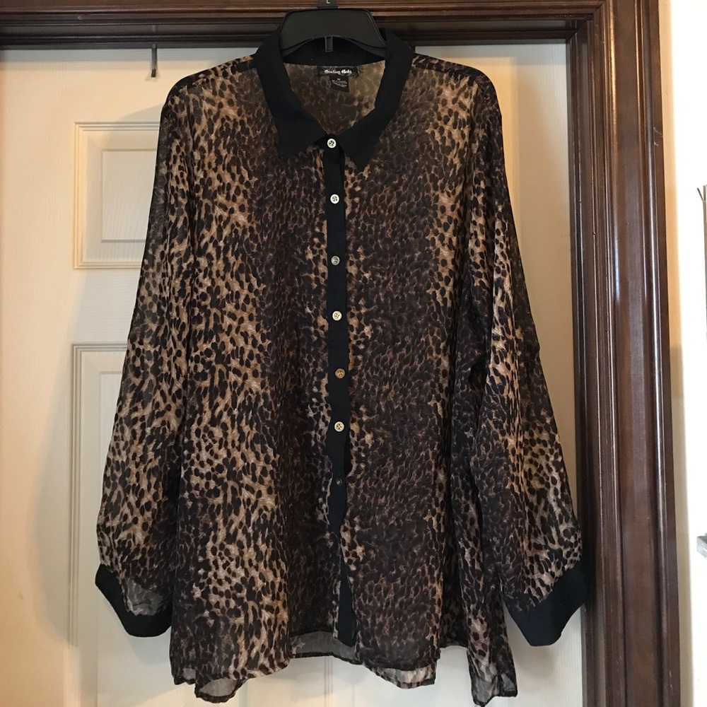 Leopard sheer blouse