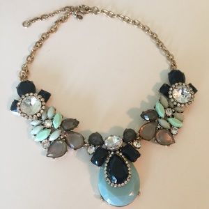 J. Crew Gold & Blue Statement Necklace