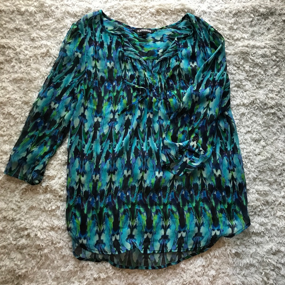 Blue Chiffon Shirt