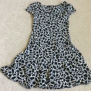 Black and white flaired dress