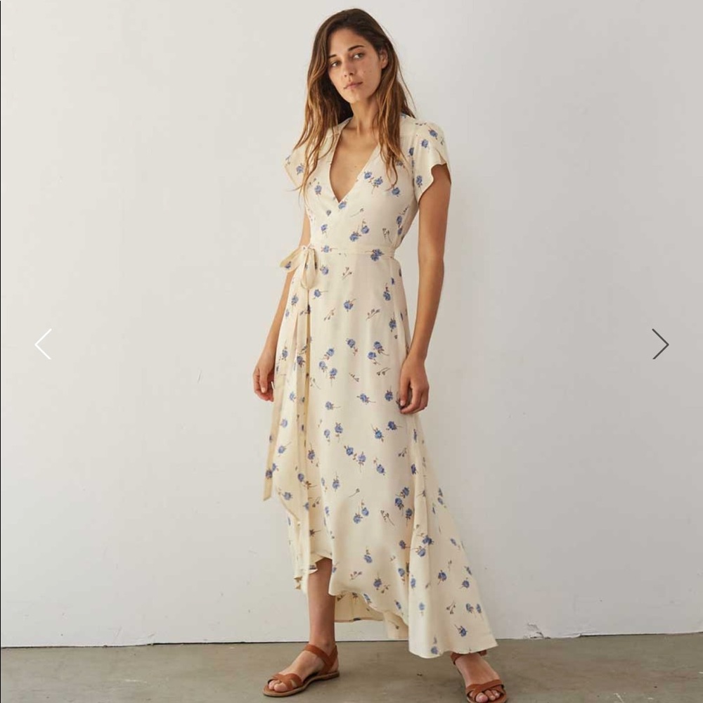 NWT Christy Dawn Autumn dress cream & blue floral