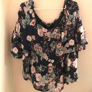 OFF THE SHOULDER 3/4 LENGTH SLEEVE FLOWY TOP