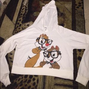 Chip N Dale hooded crop hoodie