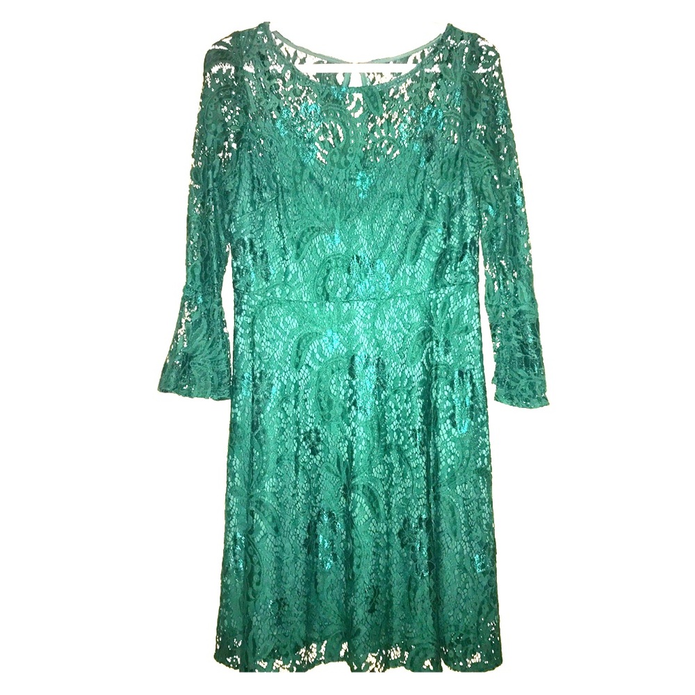 Mod Style Green Lace Dress