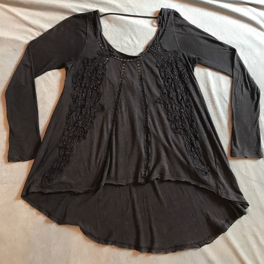 Free People Open Back High-Low Tunic Top