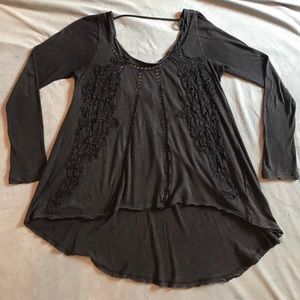 Free People Open Back High-Low Tunic Top