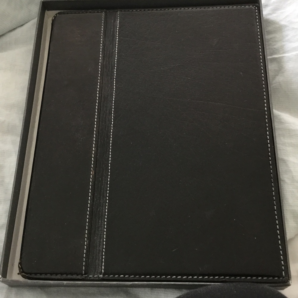 Black leather iPad cover NWT