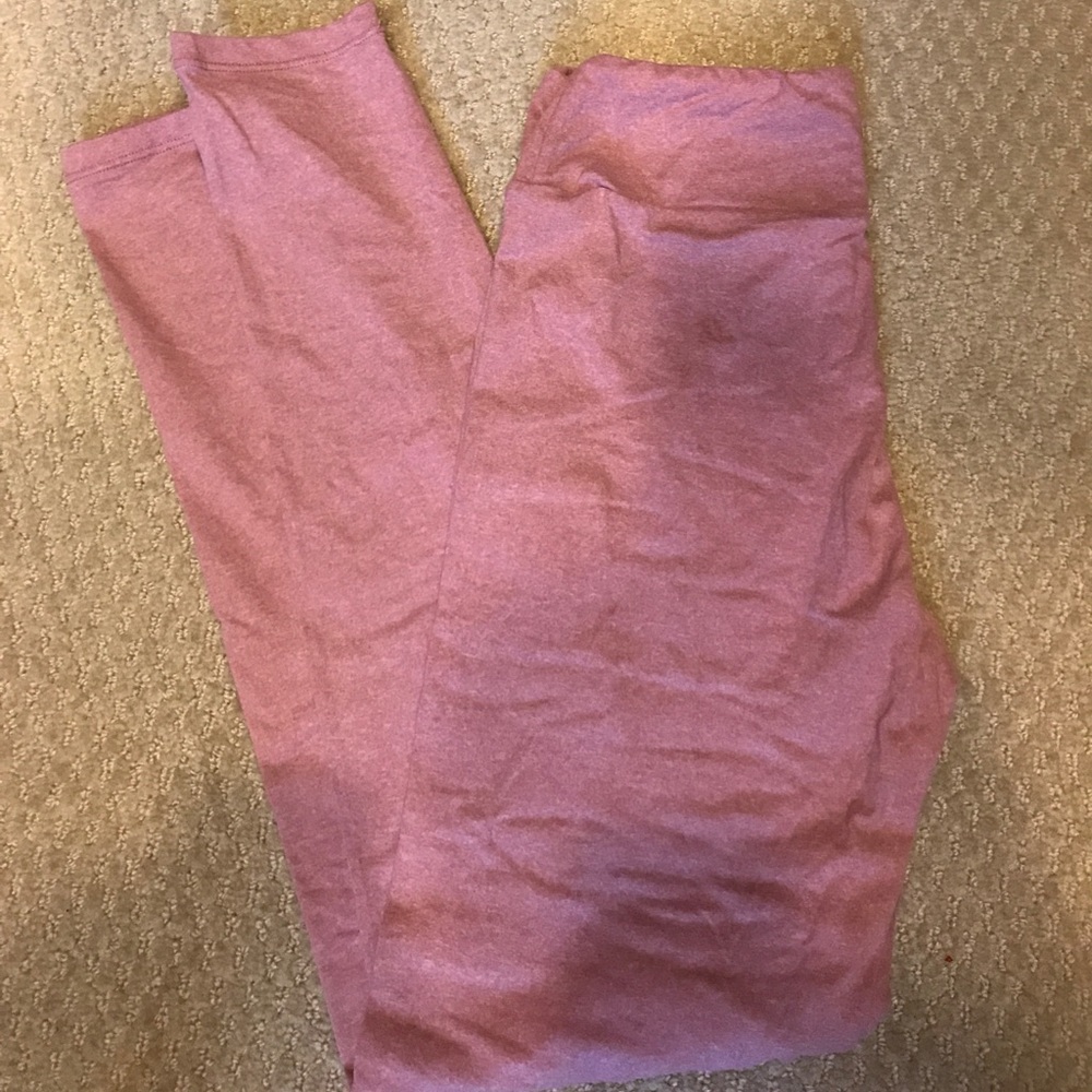 OS solid pink LulaRoe leggings