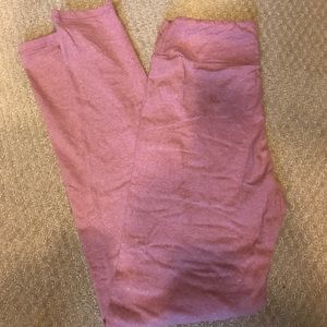 OS solid pink LulaRoe leggings