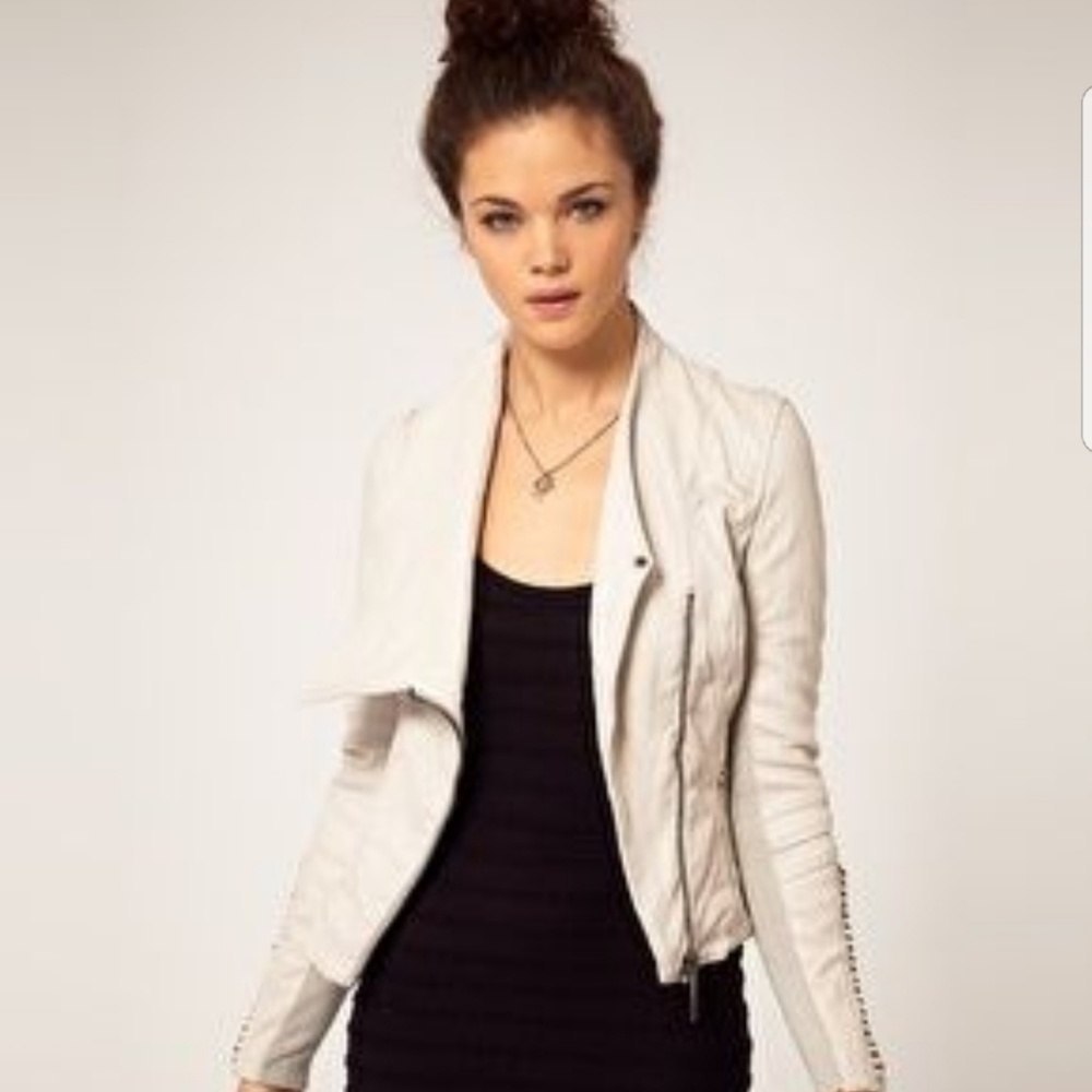 Faux leather motor jacket