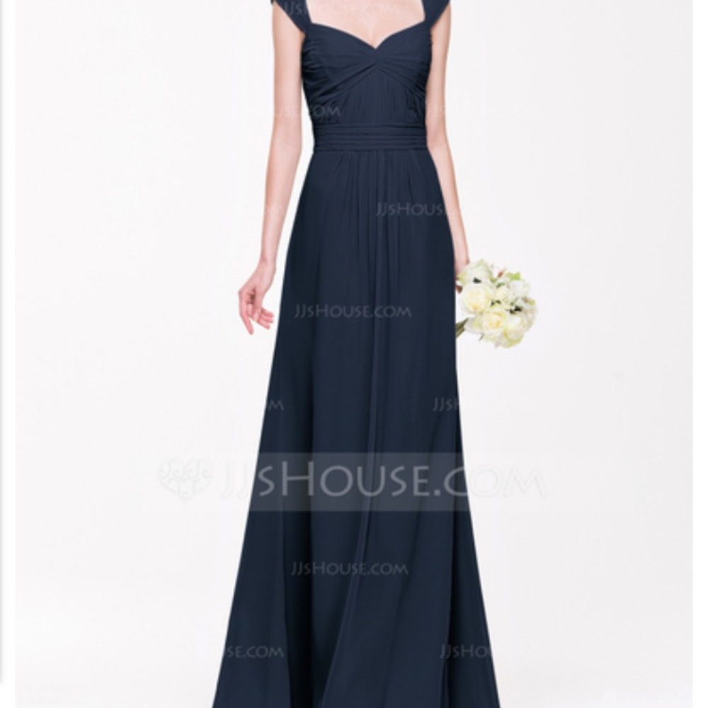 Bill Levkoff Navy Bridesmaid Dress Style 1163