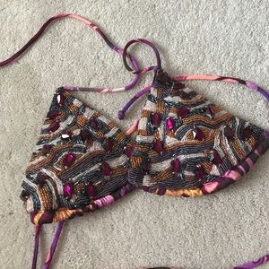 Beaded Victoria's Secret Triangle Bikini Top