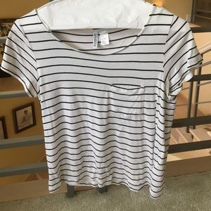 H&M black and white striped top