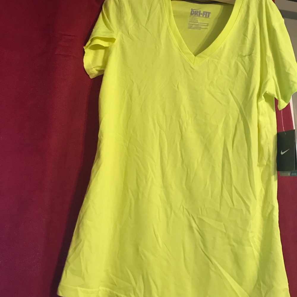 Large Nike dry fit lime green shirt