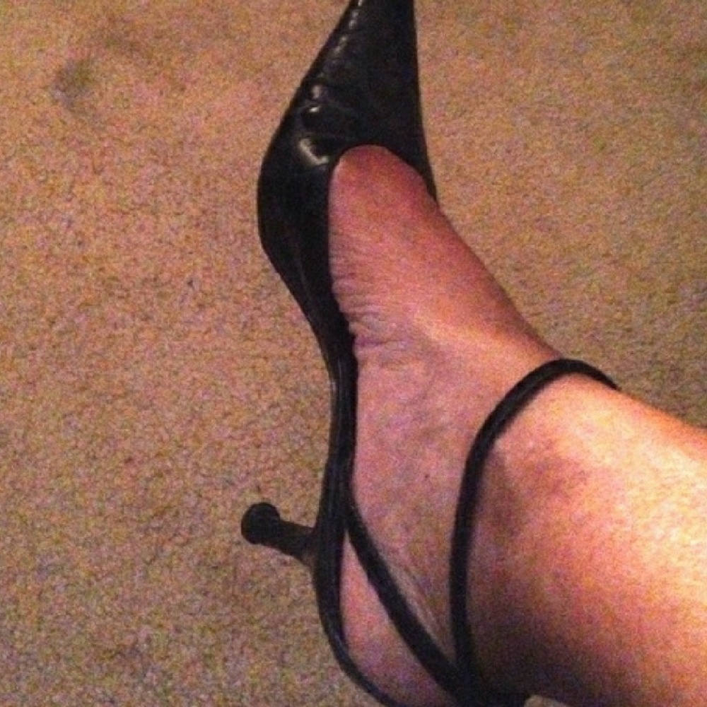 Black heels with ankle.straps