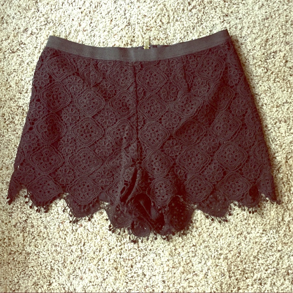 Black High Waist Lace shorts