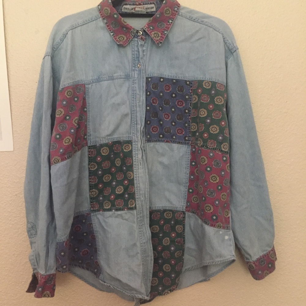 Over sized denim button up