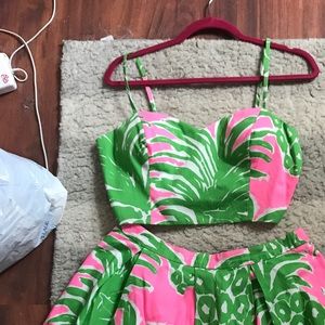 Parfait Crop Top Set in Flamenco