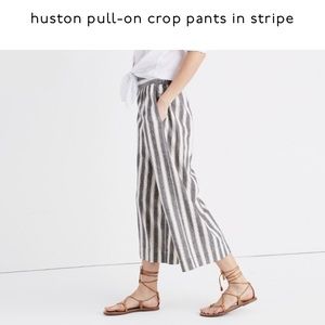 NWT Madewell Huston Crop Pants in Stripe