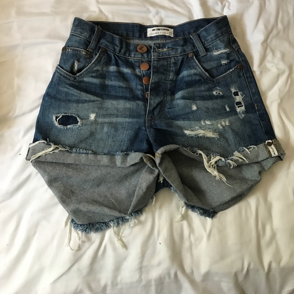 ONE X ONE TEASPOON JEAN SHORTS