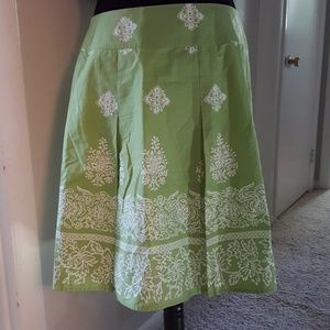 Talbots Green Floral Short Skirt Size 14