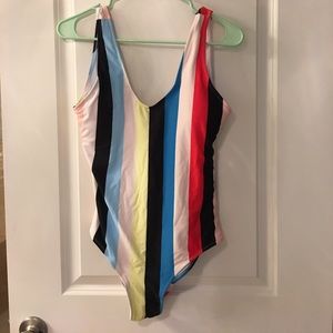 Multi-colored stripe one piece