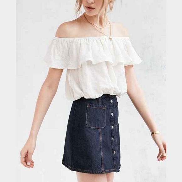 Kimchi Blue Tops - Urban Outfitters Kimchie Blue Off-the-Shoulder Top Kimchi Blue Tops - Urban Outfitters Kimchie Blue Off-the-Shoulder Top