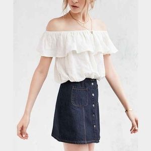 Kimchi Blue Tops - Urban Outfitters Kimchie Blue Off-the-Shoulder Top Kimchi Blue Tops - Urban Outfitters Kimchie Blue Off-the-Shoulder Top
