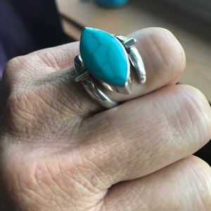 Two sided silver ring