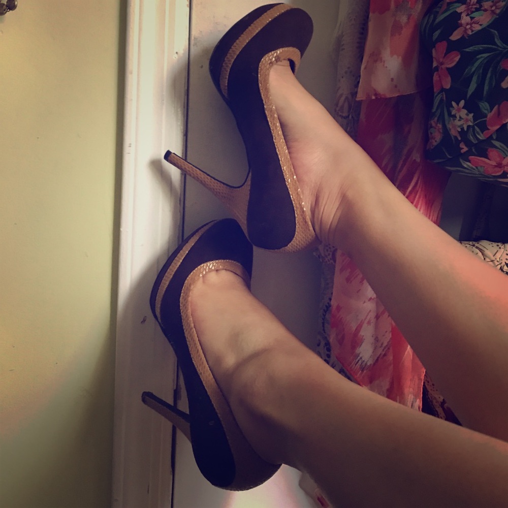 Brown two toned heels