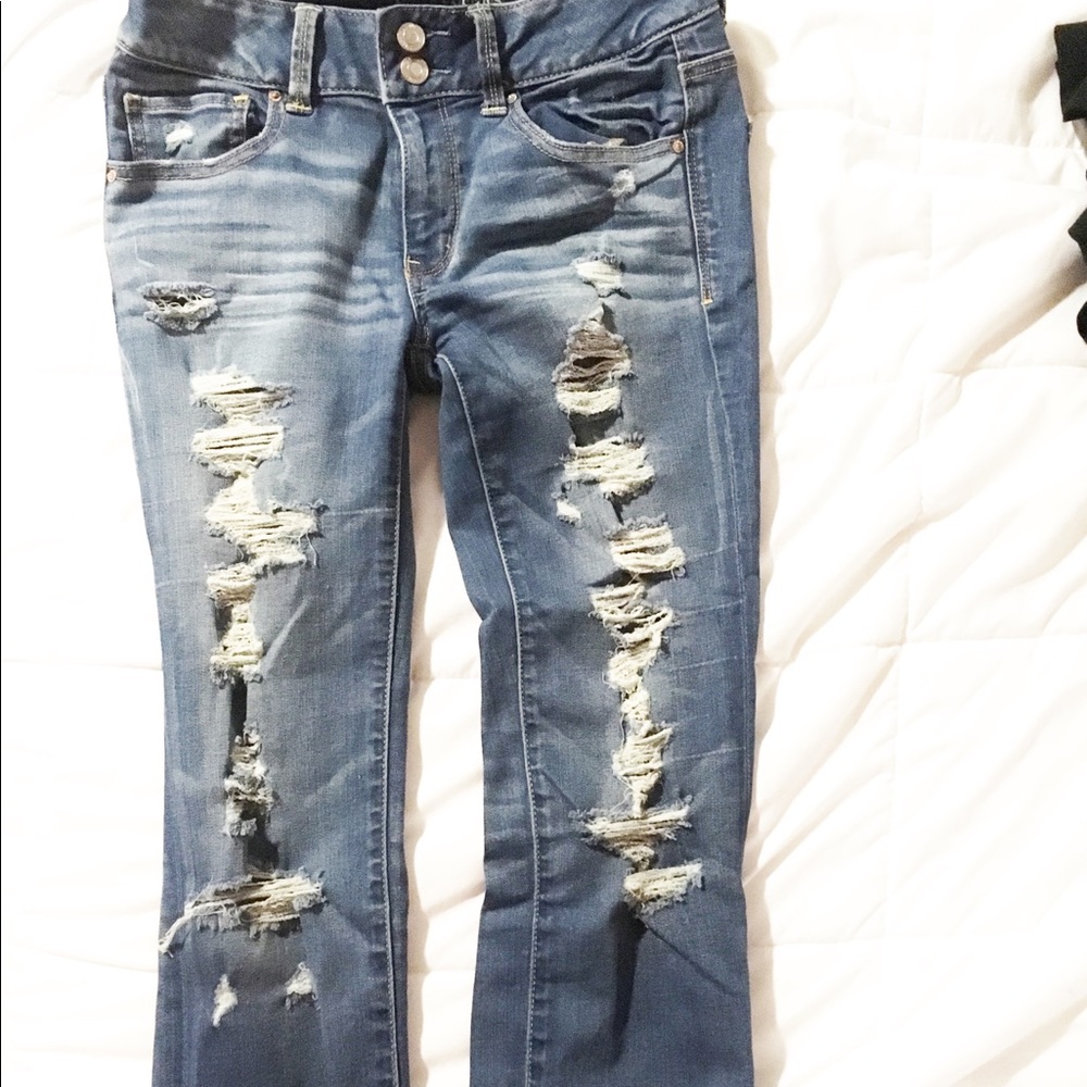 American eagle distressed skinny jeans