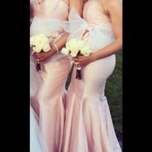 PInk Lazaro Noir Gown with Organza Bow