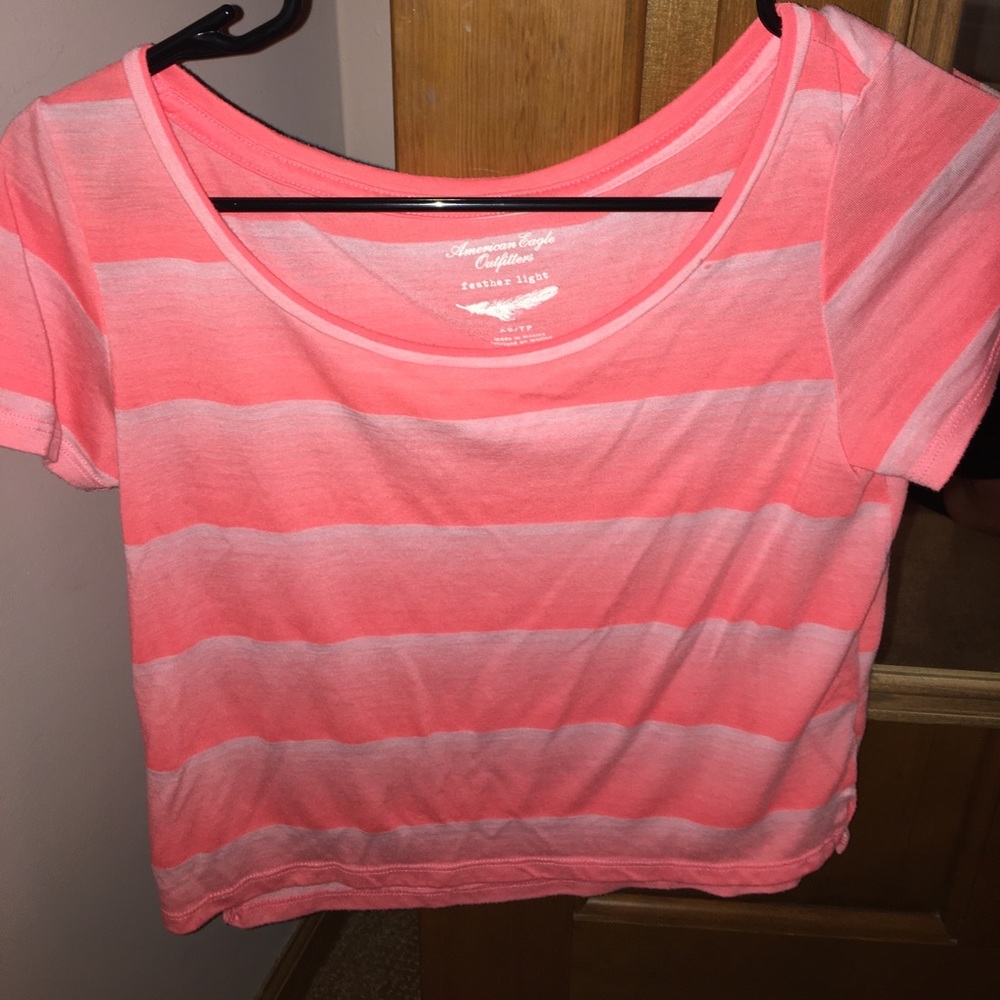 Pink striped crop top