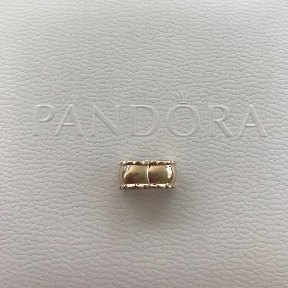 Authentic "Beveled" 14k Pandora Clip