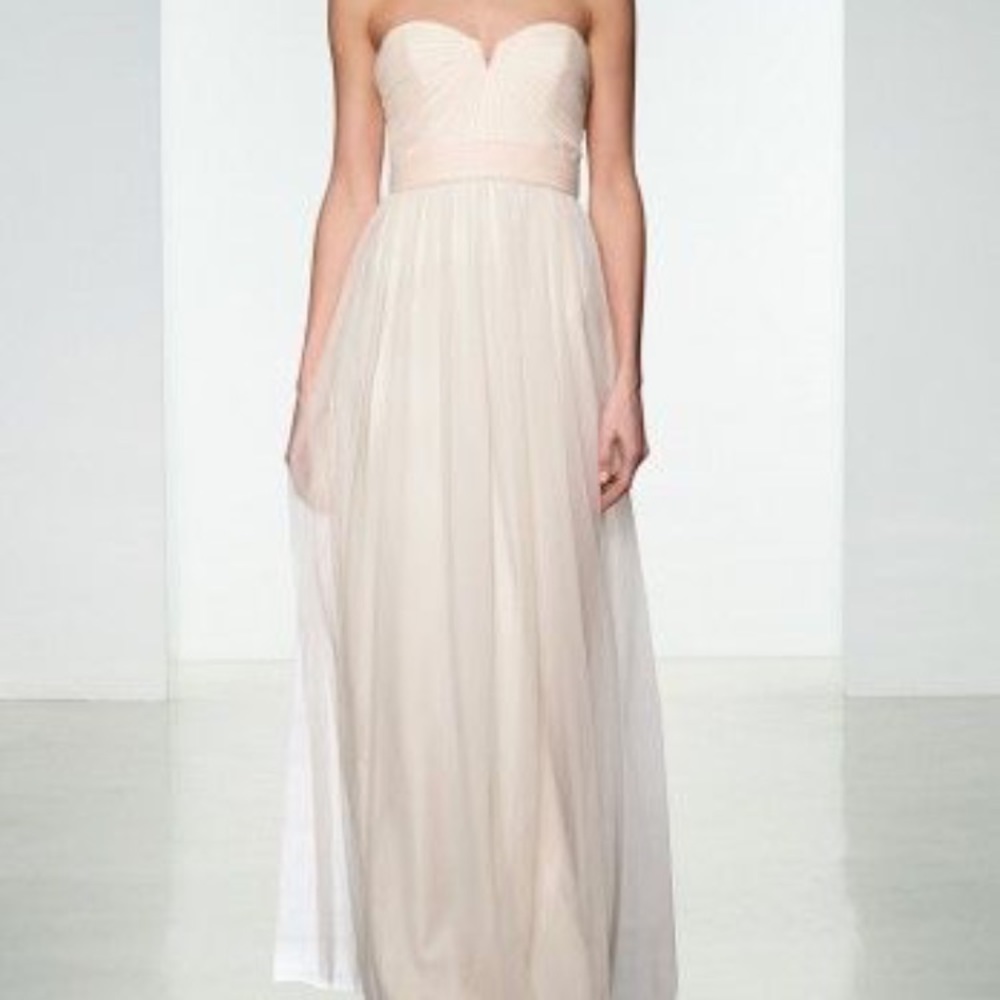 NEW! Amsale Silk Bridesmaids Dress G969C Bellini 4