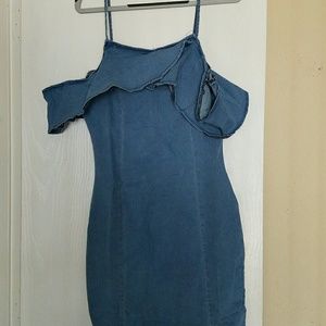 Off shoulder denim summer dress
