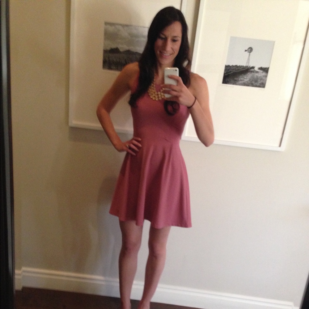 Pink fit and flare dress