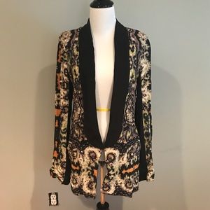 Sam & Lavi Pixel Print Crepe Tuxedo Blazer