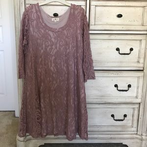 Anthropologie Dusty Rose Pink Floral Dress