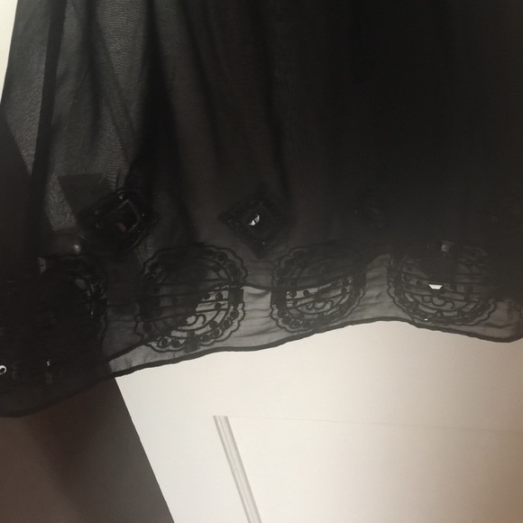 Forever 21 black beaded dress kaftan cover up - Picture 2 of 6
