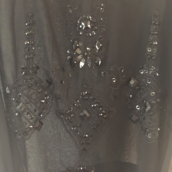 Forever 21 black beaded dress kaftan cover up - Picture 6 of 6